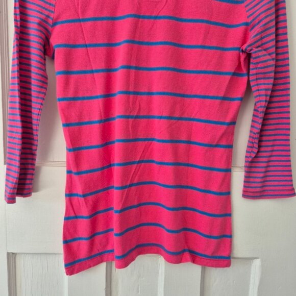 Hollister Y2K Scoop Neck Pink and Blue Striped Top Sz Xs - Picture 7 of 7